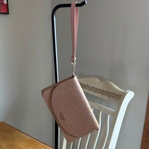 NWOT Kate Spade Pink Glitter Clutch/wristlet